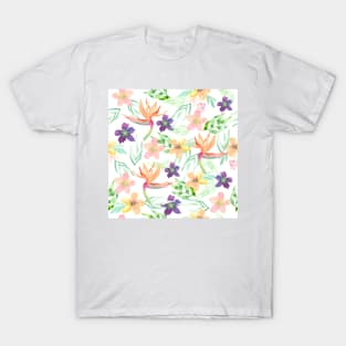 Birds of paradise | Watercolor | Pattern | Floral T-Shirt